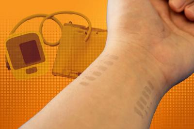 Graphene e-tattoo allows for continuous cuffless monitoring of blood pressure